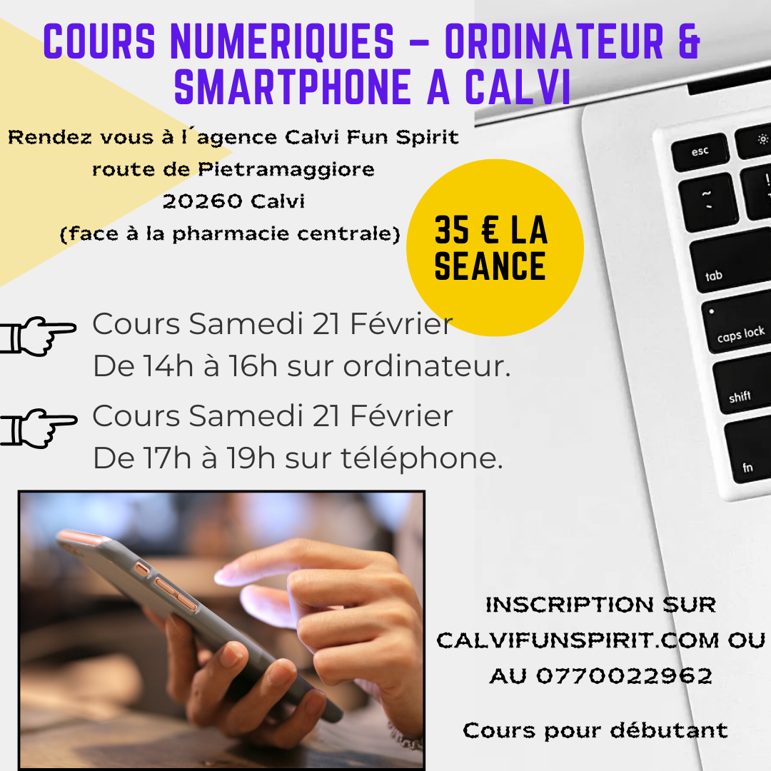 Cours numériques – Ordinateur & Smartphone à Calvi