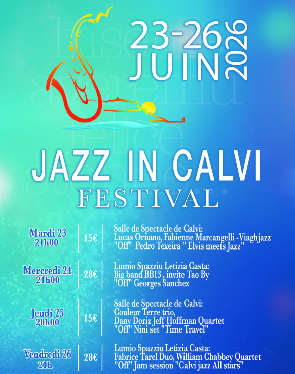 Billetterie Jazz in Calvi 2026 – Réservez vos places
