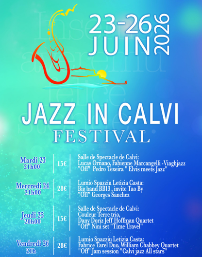 Billetterie Jazz in Calvi 2026 – Réservez vos places