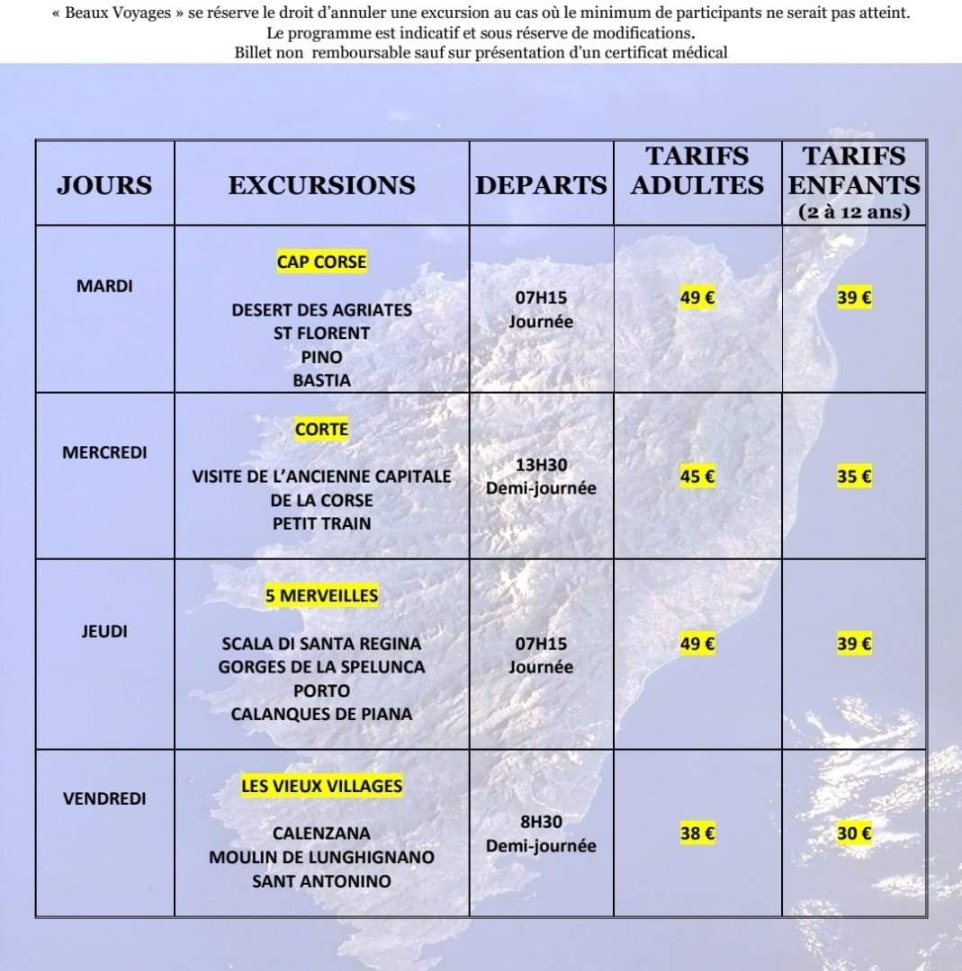 LES EXCURSIONS BEAUX VOYAGES