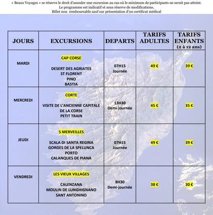 LES EXCURSIONS BEAUX VOYAGES